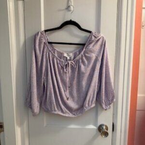 NWT Juniors purple floral blouse L